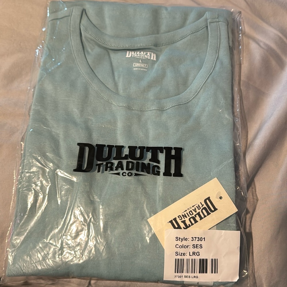 NWT Duluth Trading Co. Women's Longtail T Elbow Sleeve Scoopneck Tee Seaglass
